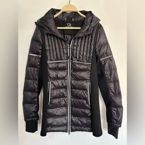 Blanc Noir Women's Quilted Black Puffer Coat, Lightweight, Size Medium